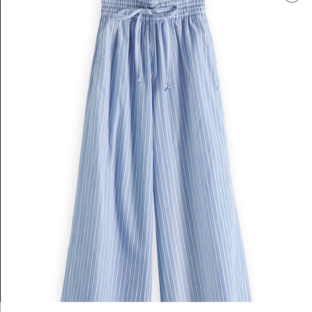 [SOLD] Scotch & Soda S Wide Leg blue and white pants